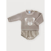 Sardon Baby Boy Camel Knitted Jumper and Short Set